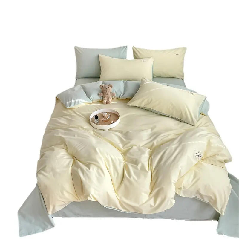 Großhandel Baumwolle doppelseitiges Design Bettwäsche-Set Baumwolle Schachbrett Bettlaken-Set