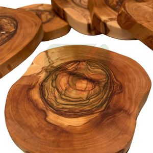 Thiết lập của 6 mộc mạc Olive gỗ đế lót ly handmade sản phẩm thủ công - Product Image 2