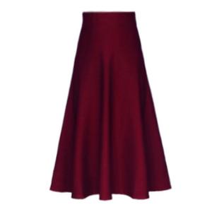 High Waisted Long A Line Skirt Women Black Plus Size Solid Color Slimming Elegant Autumn Winter Fashion Skirt - Product Image 5