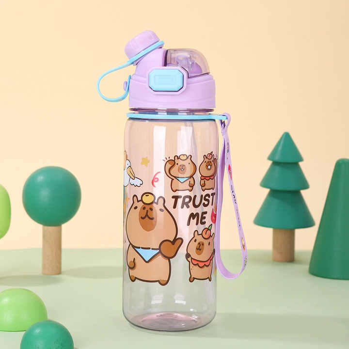 Cute Sleeping Capybara On The Water Cartoon Illustration. Cute Capybaras Isolated. Vector