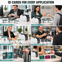 Imprimante de cartes d'identité PVC HiTi CS270e 300 dpi, imprimante de badges couleur, impression de cartes sans bourrage, recto-verso, pour cartes d'accès des employés