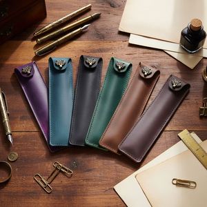 Estuche para Bolígrafo de Cuero Vacuno, Moderno, de Cuero Crazy Horse, Duradero, Funda para Bolígrafo Promocional, Regalo de Bienvenida, Cuero Genuino - Product Image 1