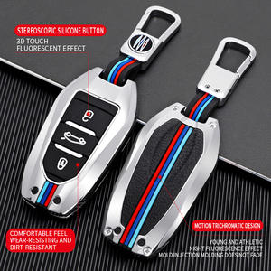 Étui de protection pour clé de voiture en alliage de zinc et gel de silice pour <span class=keywords><strong>Peugeot</strong></span> 408 Citroën Versailles C5X Sega Tianyi DS Porte-clés Porte-clés Sac - Product Image 2