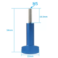 Vis à poignée en T en aluminium fileté en acier inoxydable, vis GoPro à serrage manuel M5 pour poignée