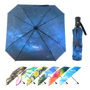 190 T Pongee Modern Dual-folding Windproof Travel Folding Compact Business Gifts Custom <b>Umbrella</b> with Logo Printing - Product Image 1