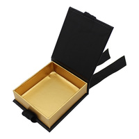 Emballage cosmétique de luxe haut de gamme personnalisé, boîte cadeau rigide avec laminage mat, carton or et noir et ruban