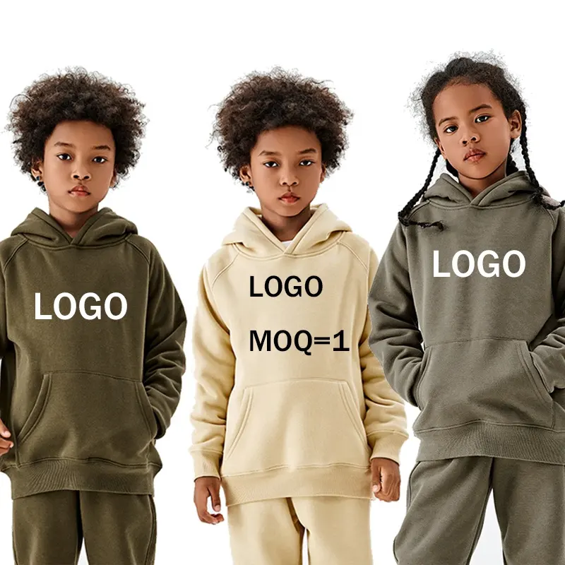 New Hoodies Kids' Furniture Sets Boy Winter Sweatsuit Jogger Sets Custom Logo Children'S Clothing For Girls 11-13 Years Old