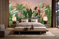 Papier peint 3D personnalisé, jungle tropicale, forêt tropicale, feuilles de palmier, oiseaux colorés, papier peint floral pour la décoration intérieure de villas, hôtels, maisons