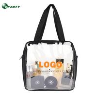 Trousse de Maquillage Portable en PVC Transparent avec Logo Personnalisé, Résistante à l'Eau, pour Voyage et Rangement, avec Sangle de Transport