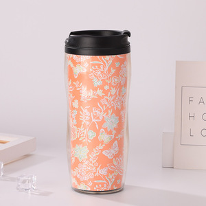 Quảng cáo 14 oz DIY giấy in chèn cốc nhựa ảnh du lịch <span class=keywords><strong>Mug</strong></span> với Flip Top - Product Image 6