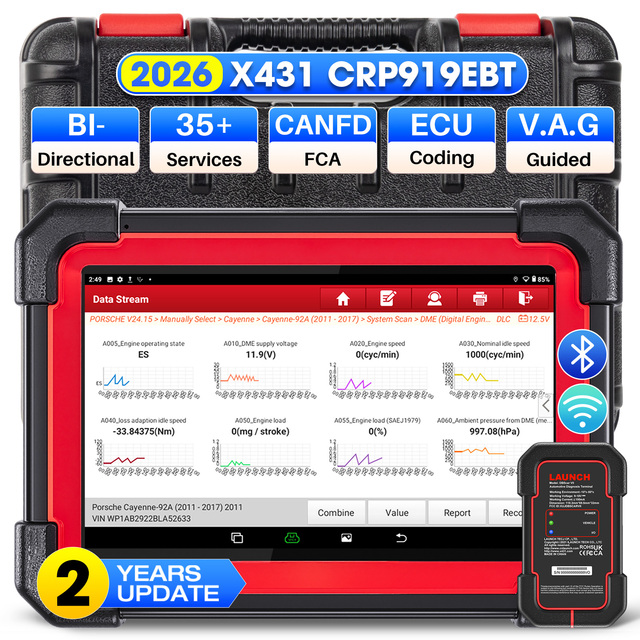 LAUNCH X431 CRP919E BT Elite OBD2 Scanner 2026 Bidirectional Diagnostic Tool CANFD&DOIP ECU Coding Machine PK CRP919X BT