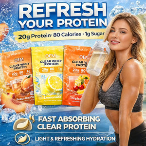 Poudre de Protéine de Lactosérum Transparente 4 Saveurs 20g de Protéines 80 Calories Réapprovisionnement en Électrolytes Faible Teneur en Sucre OEM - Product Image 3