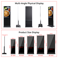 Écran publicitaire intelligent à écran LCD 4K sur pied pour restaurant et magasin, 32, 43, 50, 55, 65 pouces, affichage numérique intérieur