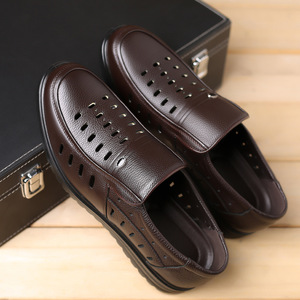 Mocasines de Cuero Perforado para Hombre, Negros, Sin Cordones, Estilo Casual, Origen Wenzhou, Color Sólido, Costuras con Borlas, Estilo Informal - Product Image 5