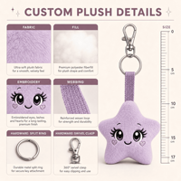 Jouet en peluche personnalisé OEM ODM, animal en peluche, mascotte Starblink Lash Pal, porte-clés, cadeau promotionnel pour les soins de beauté et les entreprises