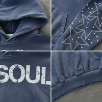 Sweat à capuche imprimé pour homme 100 % coton 400 g/m² coupe oversize personnalisée effet vieilli délavé à l'acide lourd vintage coupe carrée printemps