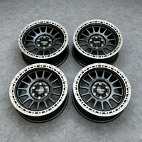 Jantes forgées en alliage d'aluminium noir mat à rayons multiples avec bords fraisés argentés, anneau anti-chute, 17 pouces 6x120, compatibles avec Tank 500