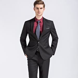 Conjunto de traje de negocios de tres piezas ajustado para <span class=keywords><strong>hombre</strong></span>, traje de padrino de un solo pecho, chaqueta de boda, chaleco, pantalón - Product Image 2