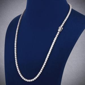Collar de Lujo de Plata de Ley 925 con Diamante Cultivado en Laboratorio, Cadena Unisex para Regalo de Boda o Compromiso - Product Image 5