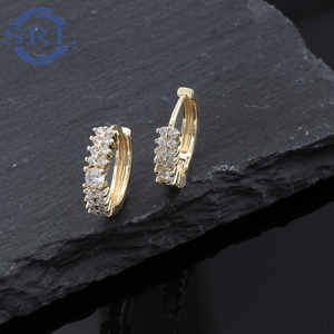 Giai điệu vàng lấp lánh tinh thể lưới thả Bông tai Baroque lấy cảm hứng từ openwork Hoop dangle cho những dịp đặc biệt hợp thời trang Zircon - Product Image 3