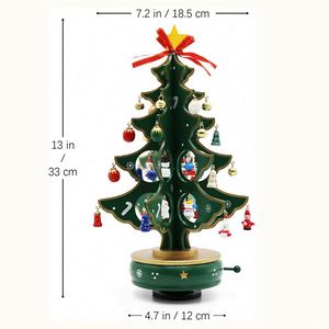 <b>Christmas</b> <b>Tree</b> Rotate Music Box With Ornaments Wooden <b>Mini</b> <b>Christmas</b> <b>Tree</b> Tabletop <b>Christmas</b> <b>Tree</b> With Music Gift - Product Image 5