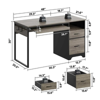 Escritorio de Computadora Moderno de Madera para Oficina y Dormitorio