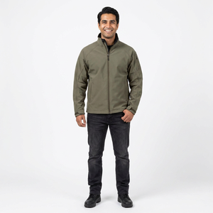 Chaqueta Softshell Impermeable y Cómoda para Hombre con Cuello Alto, Prenda Exterior de Lona para Pesca - Product Image 1