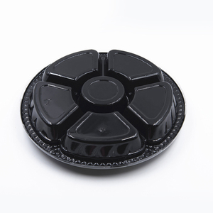 Barquette de fruits frais en <span class=keywords><strong>plastique</strong></span> ronde de haute qualité à 6 compartiments, jetable, pour <span class=keywords><strong>salade</strong></span> et fruits, avec couvercle - Product Image 6