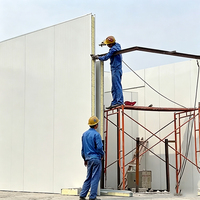 Panneau de toiture en aluminium ignifuge résistant aux intempéries, isolation en PU, panneau mural extérieur en laine de roche PIR pour entrepôt