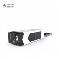 Machine de découpe laser à fibre automatique haute puissance 6000W, table de travail à dents de scie, machine de découpe de métal CNC refroidie par eau