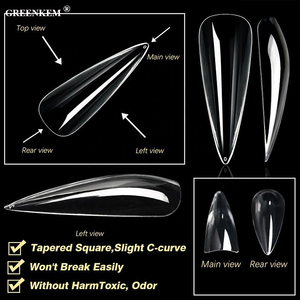 Caja negra, Etiqueta Privada, extensión <span class=keywords><strong>de</strong></span> puntas <span class=keywords><strong>de</strong></span> uñas postizas acrílicas, cubierta completa <span class=keywords><strong>de</strong></span> almendra cuadrada, puntas <span class=keywords><strong>de</strong></span> uñas <span class=keywords><strong>de</strong></span> <span class=keywords><strong>Gel</strong></span> suave transparentes finas - Product Image 2