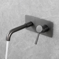 Robinets d'eau chaude et froide dissimulés modernes Mélangeurs et robinets Robinets muraux en galvanoplastie Robinet de salle de bain