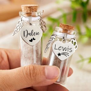 Frasco para Guardar Cabello de Mascota, Botella Conmemorativa con Colgante de Corazón Grabado - Regalo de Duelo por la Pérdida de un Perro o Gato - Product Image 5