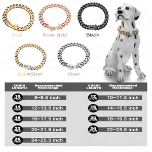 Collier de chien à maillons cubains en acier inoxydable 19MM chaîne en métal or 18K pour Pitbull berger allemand - Product Image 6