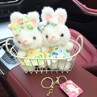 Gantungan Kunci Gaun Bunga Lucu dengan Liontin Boneka Kelinci untuk Hiasan Tas