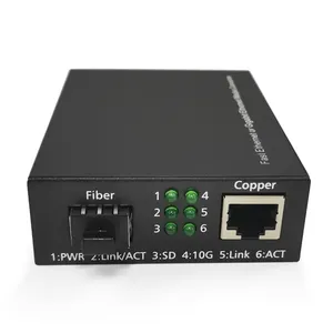 10Gb Media Converter 10G SC LC SFP+ Fiber to UTP 10G OEO 3R fiber optic 1 RJ45+ port media converter