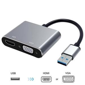 Conector de Computadora de Escritorio y Laptop <span class=keywords><strong>a</strong></span> Monitor, TV, Proyector + <span class=keywords><strong>Adaptador</strong></span> de Audio de 3.5 mm, USB 3.0 <span class=keywords><strong>a</strong></span> HD MI+<span class=keywords><strong>VGA</strong></span> - Product Image 3