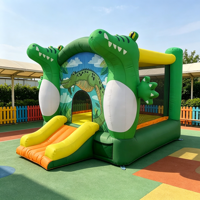 Château Gonflable Crocodile Oxford avec Double Toboggan pour Enfants, Idéal pour Événements en Extérieur (Vente en Gros)