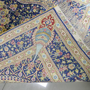 Tapis persans traditionnels bleus décoratifs 4x6, tapis en soie, tapis oriental, fait main, noué à la main, décoration <span class=keywords><strong>de</strong></span> sol à vendre - Product Image 4