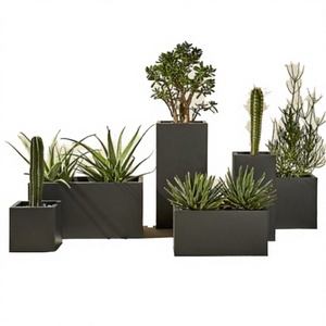 Cheap Green Fiberglass Modern <b>Square</b> Home Planter <b>Pot</b> - Product Image 2