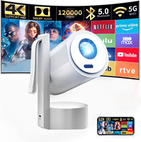 Projecteur LED haute définition 4K Ready, stéréo HIFI, objectif autofocus, Android 13, compatible 3D, projection d'écran mobile/WiFi, portable