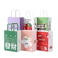 Sac en papier kraft de luxe personnalisé avec logo, épaissi, pour emballage cadeau, desserts d'anniversaire, thé au lait à emporter
