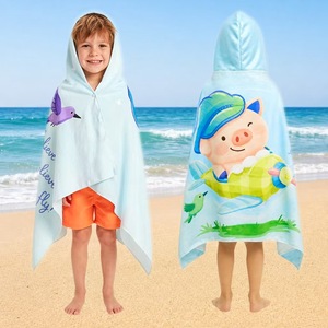 Asciugamano da Spiaggia con Cappuccio per Bambini <span class=keywords><strong>Verde</strong></span> <span class=keywords><strong>Menta</strong></span> - Asciugatura Rapida, Assorbente, Resistente alla Sabbia, per Nuoto - Product Image 6
