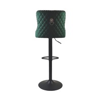 Tabourets de bar modernes en tissu rembourré avec dossier et repose-pieds, pieds en métal noir, hauteur de comptoir pour îlot de cuisine, bar à domicile, café