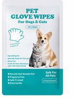 Gants de nettoyage pour animaux de compagnie Bonnie, doux, non tissés, de haute qualité, pour chiens et chats, sans lavage, non parfumés, lingettes humides 25x23cm, 6 pièces, tous âges