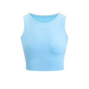 Tank <b>Tops</b> Women ShirtNew Sexy Crop <b>Top</b> Sleeveless Tight Fitting Base Shirt with Round Neck and <b>Cross</b> Shaped tank <b>Top</b> - Product Image 1