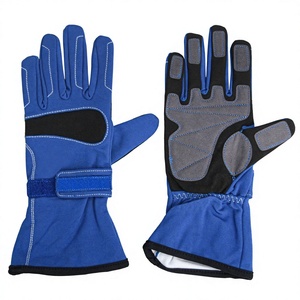Gants de motocross unisexes à doigts entiers avec revêtement antidérapant en PU, design à panneaux rouge et noir pour la course, la conduite et les sports de plein air - Product Image 2