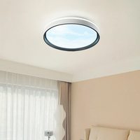 Design Moderne Ciel Bleu Et Nuages Blancs Motif 48W60W Décoration de Maison Plafonnier LED Intelligent