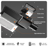 Lampadaire LED WOSEN StarLux avec détecteur de mouvement, IP66, protection SPD haute efficacité, AC, utilisation extérieure, certifié CE, en alliage d'aluminium