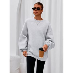 FOXA Oversized Sweatshirt Women Long Sleeve Crewneck Fleece Loose Casual Pullover <b>Tops</b> Spring Fashion Clothing - Product Image 3